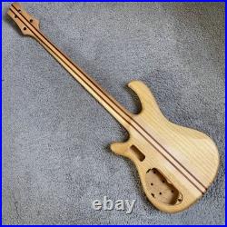 Custom DIY Project 4 String Bass, Okoume Ash Mahogany Body, Neck Through Neck