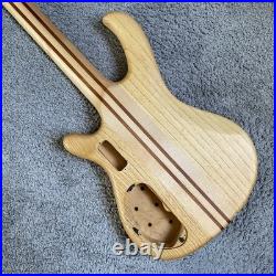 Custom DIY Project 4 String Bass, Okoume Ash Mahogany Body, Neck Through Neck