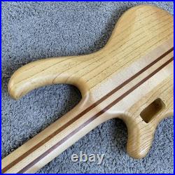Custom DIY Project 4 String Bass, Okoume Ash Mahogany Body, Neck Through Neck