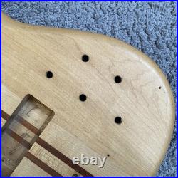 Custom DIY Project 4 String Bass, Okoume Ash Mahogany Body, Neck Through Neck