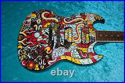 Custom Painted Gibson SG USA guitar vintage design
