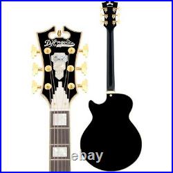 D'Angelico Excel SS Semi-Hollow Electric Guitar with Stopbar Tailpiece Black LN