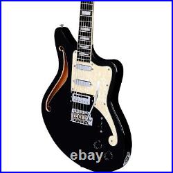 D'Angelico Premier Bedford SH LE Guitar with Tremolo Black Flake 194744861918 OB