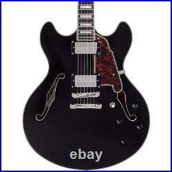 D'Angelico Premier DC Semi-Hollow Electric Guitar Black Flake 197881340414 RF