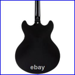 D'Angelico Premier DC Semi-Hollow Electric Guitar Black Flake 197881340414 RF