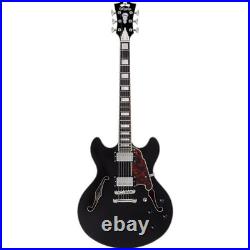 D'Angelico Premier DC Semi-Hollow Electric Guitar Black Flake 197881340414 RF