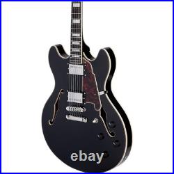 D'Angelico Premier DC Semi-Hollow Electric Guitar Black Flake 197881340414 RF