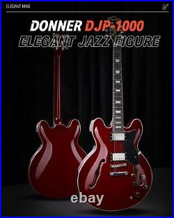 Donner DJP-1000 Jazz Electric Guitar Semi-Hollow Coil-split Refurbished