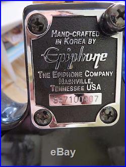 EPIPHONE EXPLORER 1997 KOREA BLACK ELECTRIC GUITAR+ORIGINAL HARD CASE-metal rock