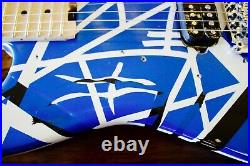 EVH Striped Series Relic'd Blue/Black/White Striped