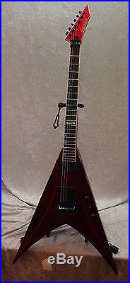 Edwards by ESP Flying V electric guitar in red finish