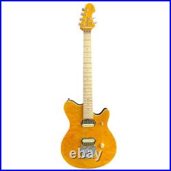 Electric Guitar Yellow Tremolo Bridges Locking Nuts Flame Maple Top FREE SHIP Electric Guitar Yellow Tremolo Bridges Locking Nuts Flame Maple Top FREE SHIP