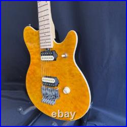 Electric Guitar Yellow Tremolo Bridges Locking Nuts Flame Maple Top FREE SHIP Electric Guitar Yellow Tremolo Bridges Locking Nuts Flame Maple Top FREE SHIP