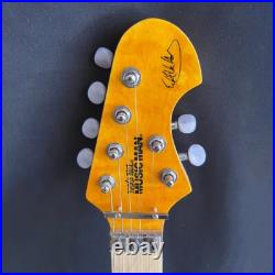 Electric Guitar Yellow Tremolo Bridges Locking Nuts Flame Maple Top FREE SHIP Electric Guitar Yellow Tremolo Bridges Locking Nuts Flame Maple Top FREE SHIP