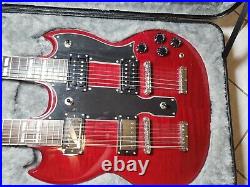Epiphone G-1275 Double Neck Electric Guitar Red in Epiphone Hard Case USA