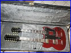 Epiphone G-1275 Double Neck Electric Guitar Red in Epiphone Hard Case USA