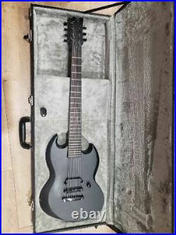 Esp Ltd Viper-7 Baritone Black Metal Guitar Massacar Ebony Fretboard Black Satin