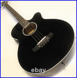 FAST, FREE SHIPPING? Acoustic-Electric Jet Black Bass Guitar withMahogany FB