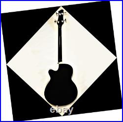FAST, FREE SHIPPING? Acoustic-Electric Jet Black Bass Guitar withMahogany FB