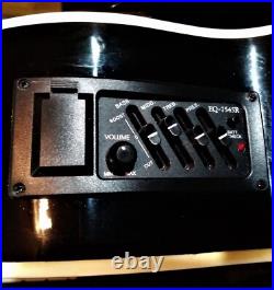 FAST, FREE SHIPPING? Acoustic-Electric Jet Black Bass Guitar withMahogany FB