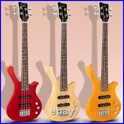 FREE SHIPPING? Short Scale W Style Electric Bass Guitar + 2 Jazz Style Pups