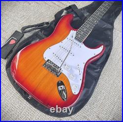 FREE SHIPPING? Unmarked S Style Electric Guitar withSoft Case & Strap