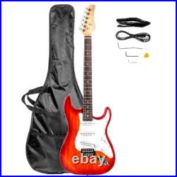 FREE SHIPPING? Unmarked S Style Electric Guitar withSoft Case & Strap