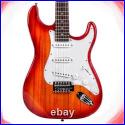 FREE SHIPPING? Unmarked S Style Electric Guitar withSoft Case & Strap