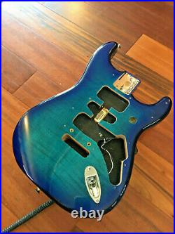 Fender Player Strat Stratocaster Blue Burst Flame Maple Top Body 2 Point