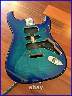 Fender Player Strat Stratocaster Blue Burst Flame Maple Top Body 2 Point