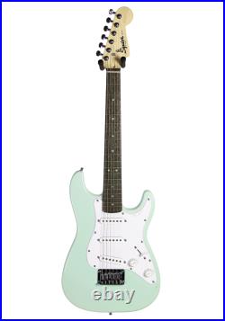 Fender Squier 3/4-Size Kids Mini Strat Surf Green crack and scratches on pick