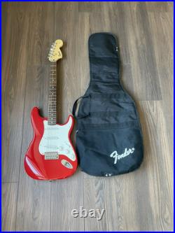 Fender Squire Strat Stratocaster Electric Guitar Red Excellent