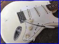 Fender Stratocaster Matt White Electric Guitar Made In Mexico With Free Gig bag