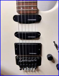 Fernandes White Electric Guitar with Fernandes Pickups Used Visible Wear Fernandes White Electric Guitar with Fernandes Pickups Used Visible Wear