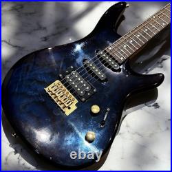 Flavor ST-Style Electric Guitar Blue with Gold Hardware 24F 80% Fret