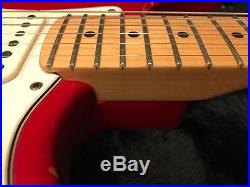 Frost Red 1991 FENDER Stratocaster American Standard Electric Guitar USA with Case
