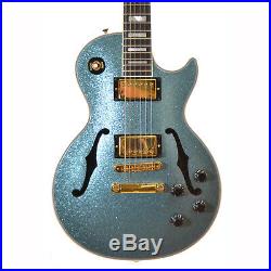 Gibson Les Paul Florentine Custom Electric Guitar-Blue Sparkle with OHSC Used