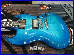 Gibson SG Carved Top Ocean Blue Burst 2009 Ocean Blue Burst limited RARE