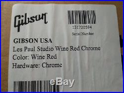 Gibson USA Les Paul Studio Wine Red Chrome mit Koffer + Guitarstrap wie neu