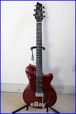 Godin xtSA Electric Guitar leaftop oak trans red used but better than new