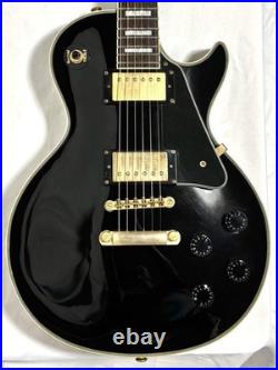GrassRoots Les Paul Custom Black Electric Guitar with Fresh Strings