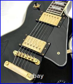 GrassRoots Les Paul Custom Black Electric Guitar with Fresh Strings