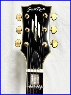 GrassRoots Les Paul Custom Black Electric Guitar with Fresh Strings