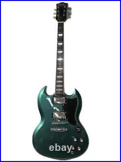 Grass Roots Electric Guitar SG Metallic Green G-SG-47S 22 Frets WithGig Bag USED
