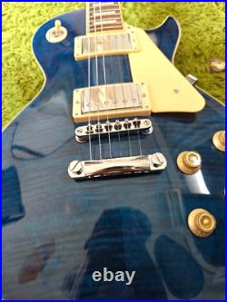Grass Roots Les Paul Standard See Thru Blue Electric Guitar Tested