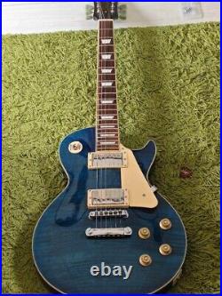 Grass Roots Les Paul Standard See Thru Blue Electric Guitar Tested