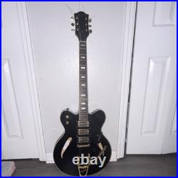 Gretsch Black Semi-Hollow Electric Guitar Bigsby Tailpiece Gold Hardware