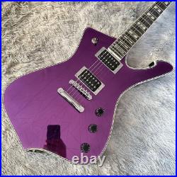 Iceman Paul Stanley Use Style Purple Mirror Electric Guitar Abalone Body Binding
