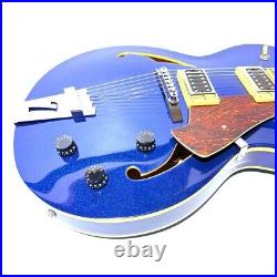 Italia Guitars Torino V Semi-Acoustic 2-PU Blue Sparkle Authentic from Japan Italia Guitars Torino V Semi-Acoustic 2-PU Blue Sparkle Authentic from Japan