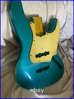 JAZZ BASS Body RELIC Nitro ThinSkin Aged Patina Blue with PICKGUARD JVGuitars JAZZ BASS Body RELIC Nitro ThinSkin Aged Patina Blue with PICKGUARD JVGuitars